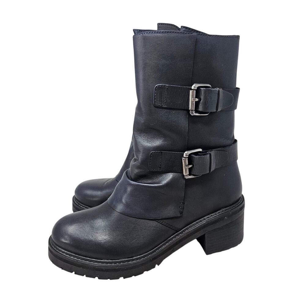 NEW Vintage Foundry Co 8 Margot Book Black Leather Biker Boho Grunge Chunky